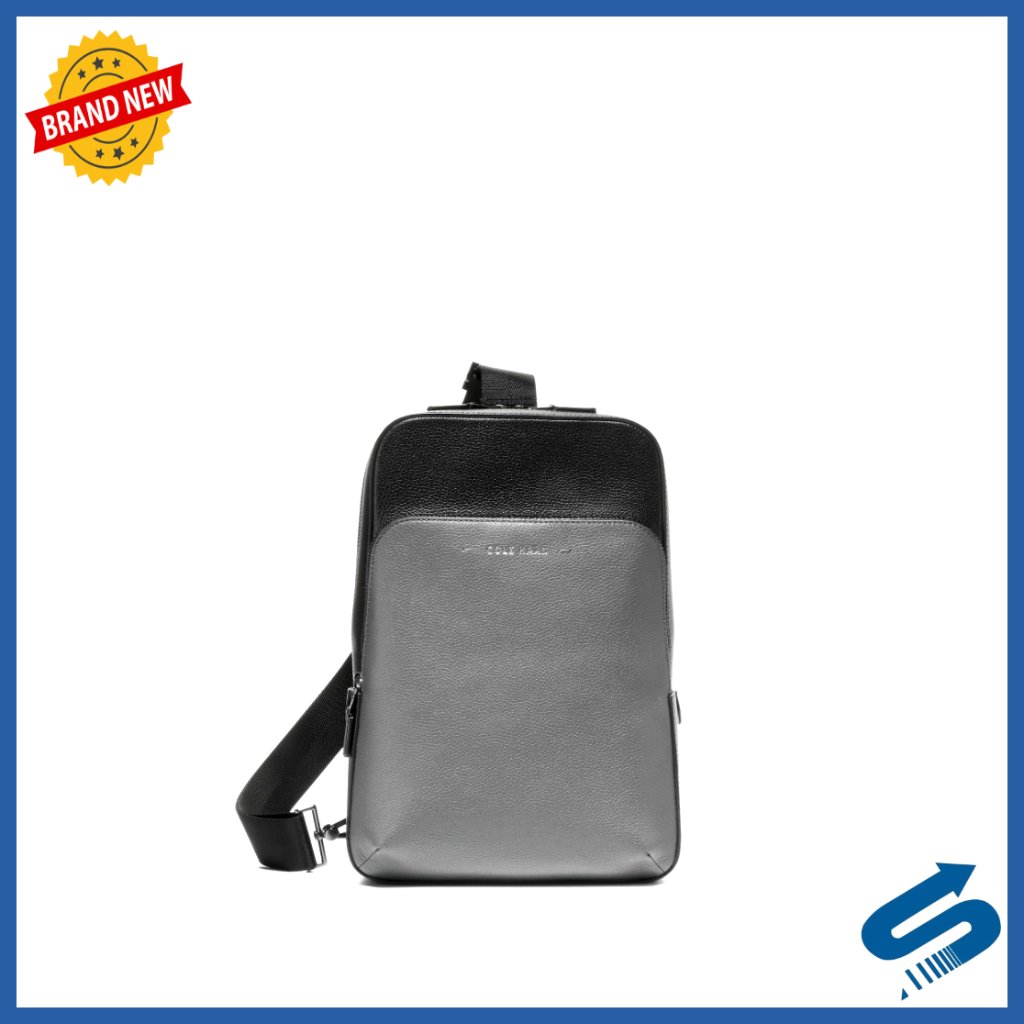 Leather Crossbody Sling Bag With Adjustable Strap And Mesh Back Panel